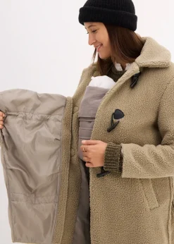 bonprix Manteau de grossesse en sherpa avec empiècement de portage|Femme Femme Enceinte