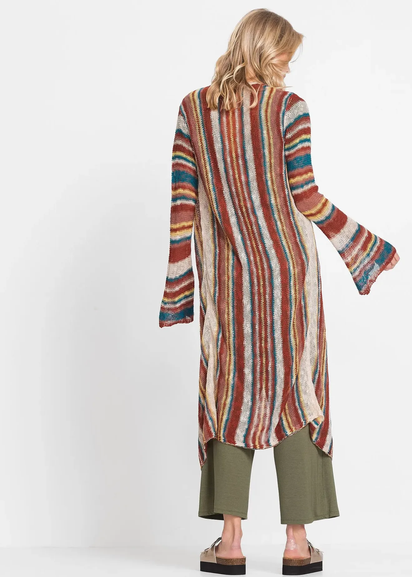 bonprix Manteau en maille à rayures|Femme Maille|Pulls & Gilets