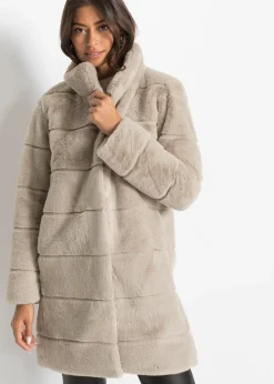bonprix Manteau en tissu peluche|Femme Vestes & Manteaux