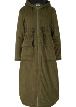 Femme bonprix Vestes & Manteaux|Manteau en velours côtelé 100% coton avec capuche doublée sherpa