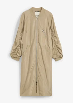 bonprix Manteau léger avec col en bord-côtes|Femme Vestes & Manteaux