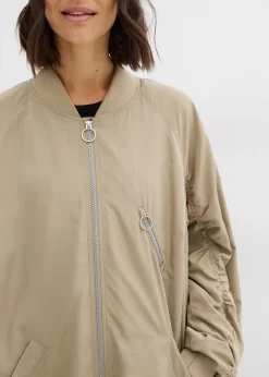 bonprix Manteau léger avec col en bord-côtes|Femme Vestes & Manteaux