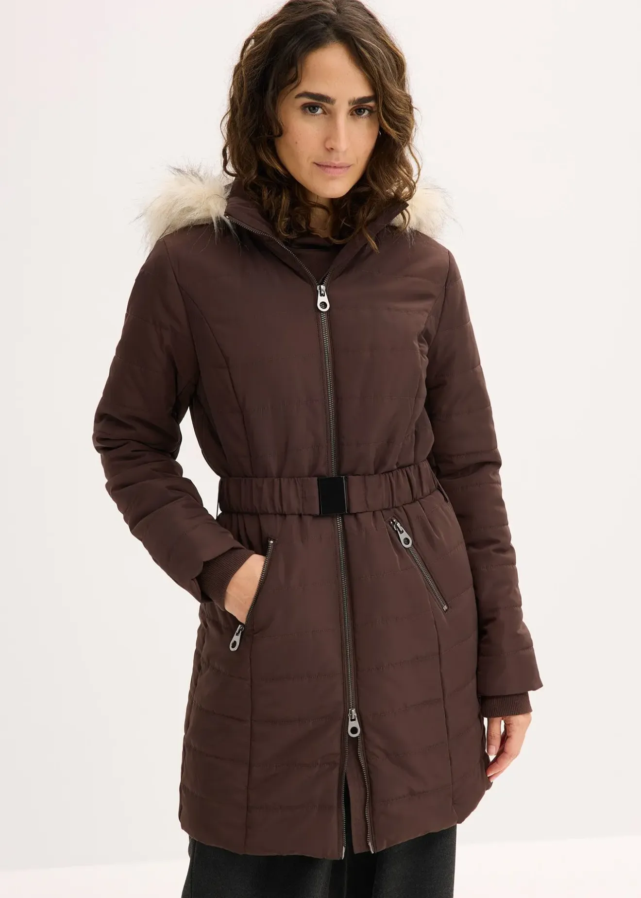 bonprix Manteau matelassé avec ceinture|Femme Vestes & Manteaux