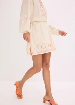 bonprix Mini-jupe avec broderie|Femme Jupes