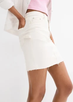 bonprix Mini-jupe en coton extensible|Femme Jupes