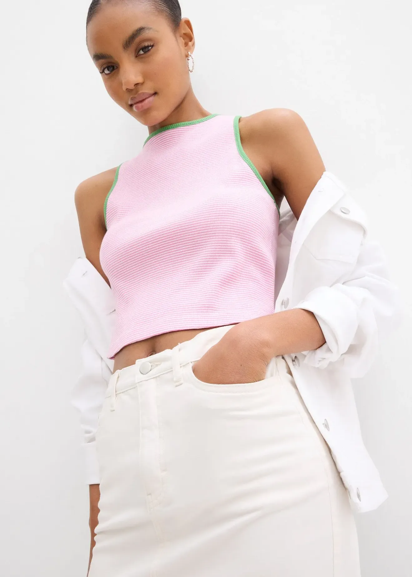 bonprix Mini-jupe en coton extensible|Femme Jupes