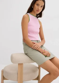 Femme bonprix Jupes|Mini-jupe en coton extensible