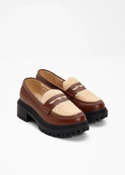 bonprix Mocassins à semelle épaisse|Femme Chaussures D'Hiver Fourrées|Slippers & Mocassins