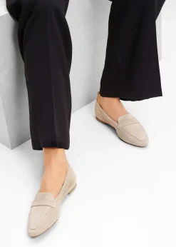Femme bonprix Loafers|Slippers & Mocassins|Mocassins en cuir velours