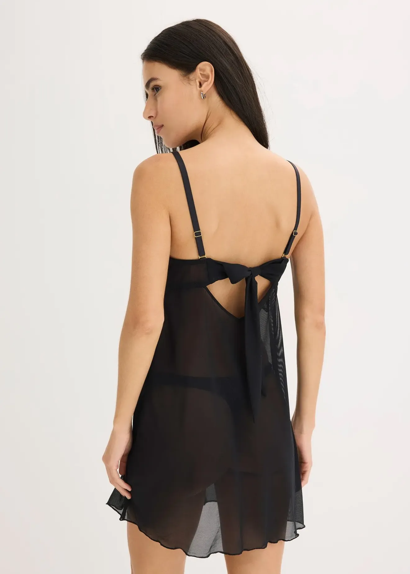 Femme bonprix Guêpières & Déshabillés|Dessous|Négligé à dentelle cœurs, sans armatures