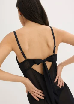 Femme bonprix Guêpières & Déshabillés|Dessous|Négligé à dentelle cœurs, sans armatures