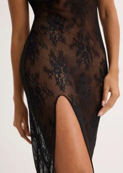 Femme bonprix Guêpières & Déshabillés|Dessous|Nuisette en dentelle à bretelles amovibles