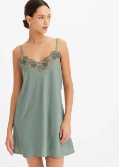 bonprix Nuisette en satin avec broderie|Femme Guêpières & Déshabillés|Dessous