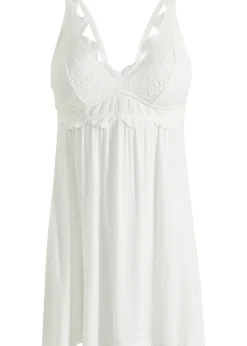 Femme bonprix Guêpières & Déshabillés|Dessous|Nuisette en viscose avec broderies anglaises