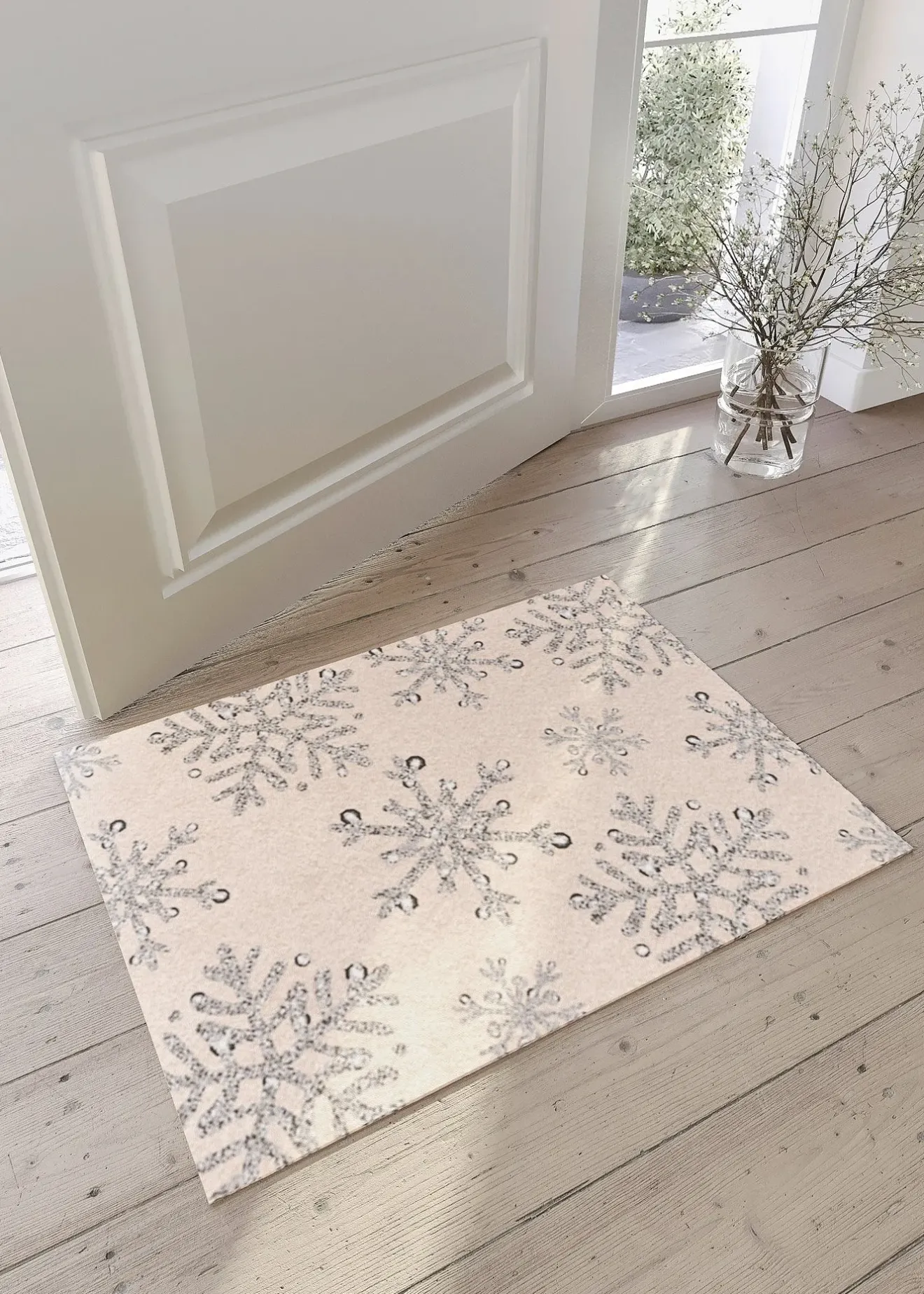 bonprix Couloir·Tapis D'Entrée|Tapis D'Entrée|Paillasson avec motif de flocons de neige
