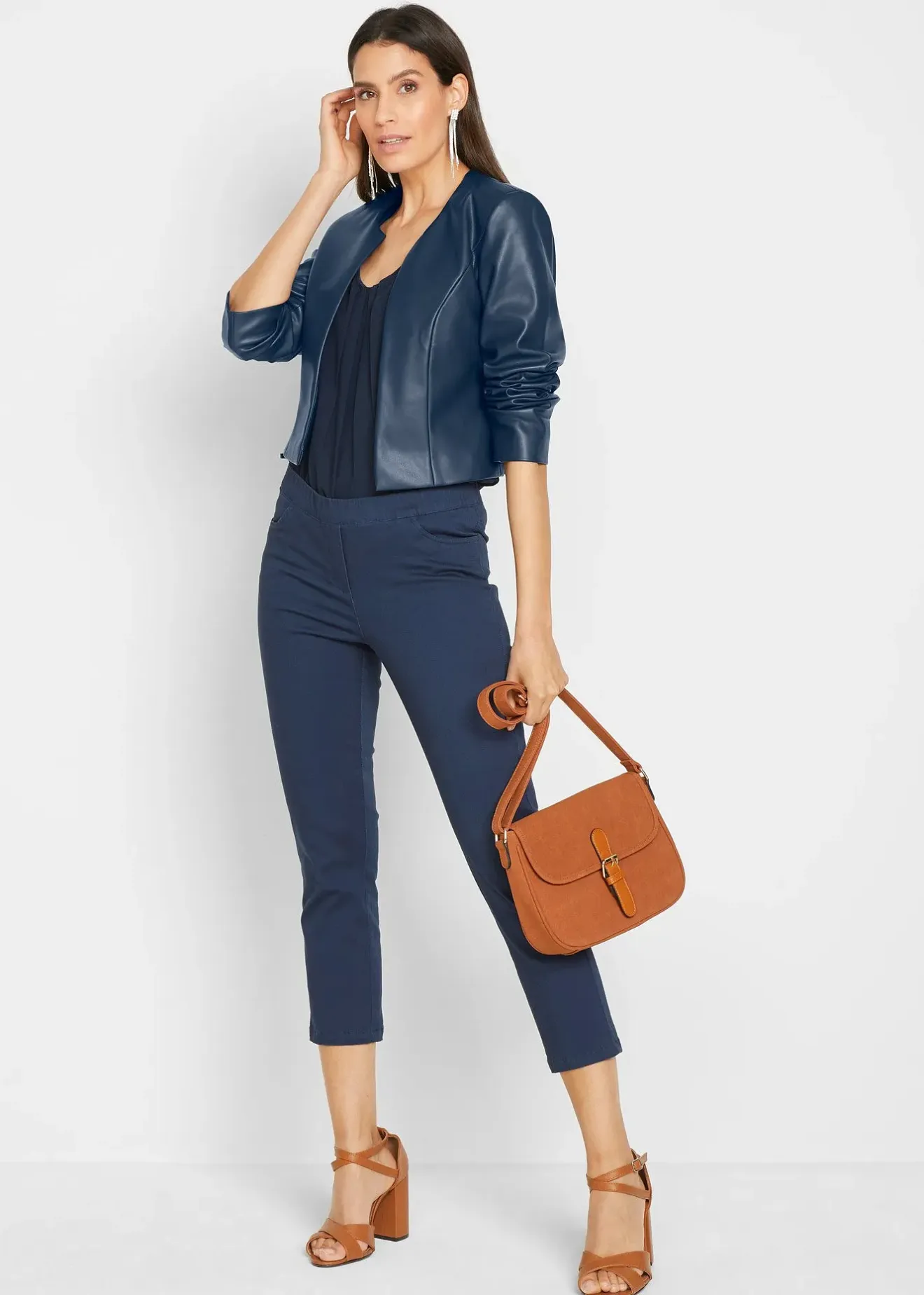 bonprix Pantalon 7/8 à taille élastiquée|Femme Pantalons