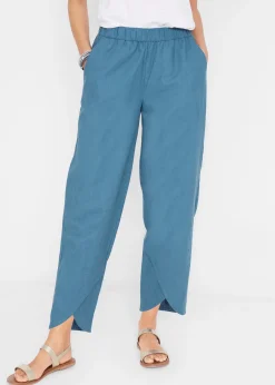 bonprix Pantalon 3/4 aérien en lin mélangé|Femme Pantalons