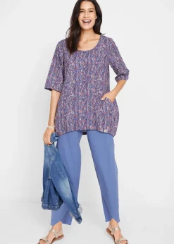 bonprix Pantalon 3/4 aérien en lin mélangé|Femme Pantalons