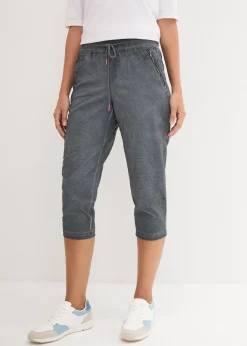 Femme bonprix Pantalons|Pantalon 3/4 avec cordon contrastant