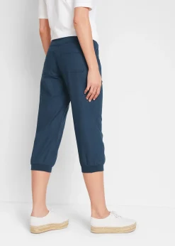 Femme bonprix Pantalons|Pantalon 3/4 en lin et coton