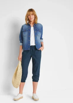 Femme bonprix Pantalons|Pantalon 3/4 en lin et coton