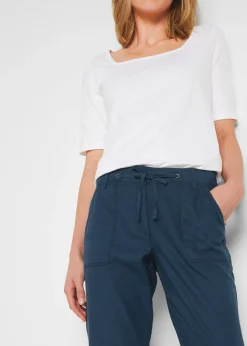 Femme bonprix Pantalons|Pantalon 3/4 en lin et coton