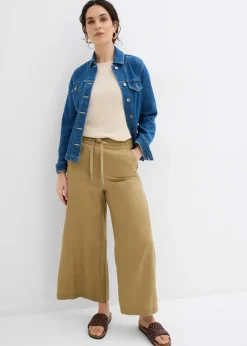 Femme bonprix Pantalons|Pantalon 7/8 en Lyocell à taille élastiquée