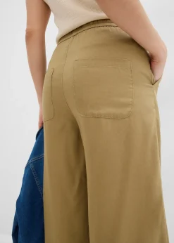 Femme bonprix Pantalons|Pantalon 7/8 en Lyocell à taille élastiquée