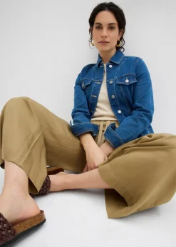 Femme bonprix Pantalons|Pantalon 7/8 en Lyocell à taille élastiquée