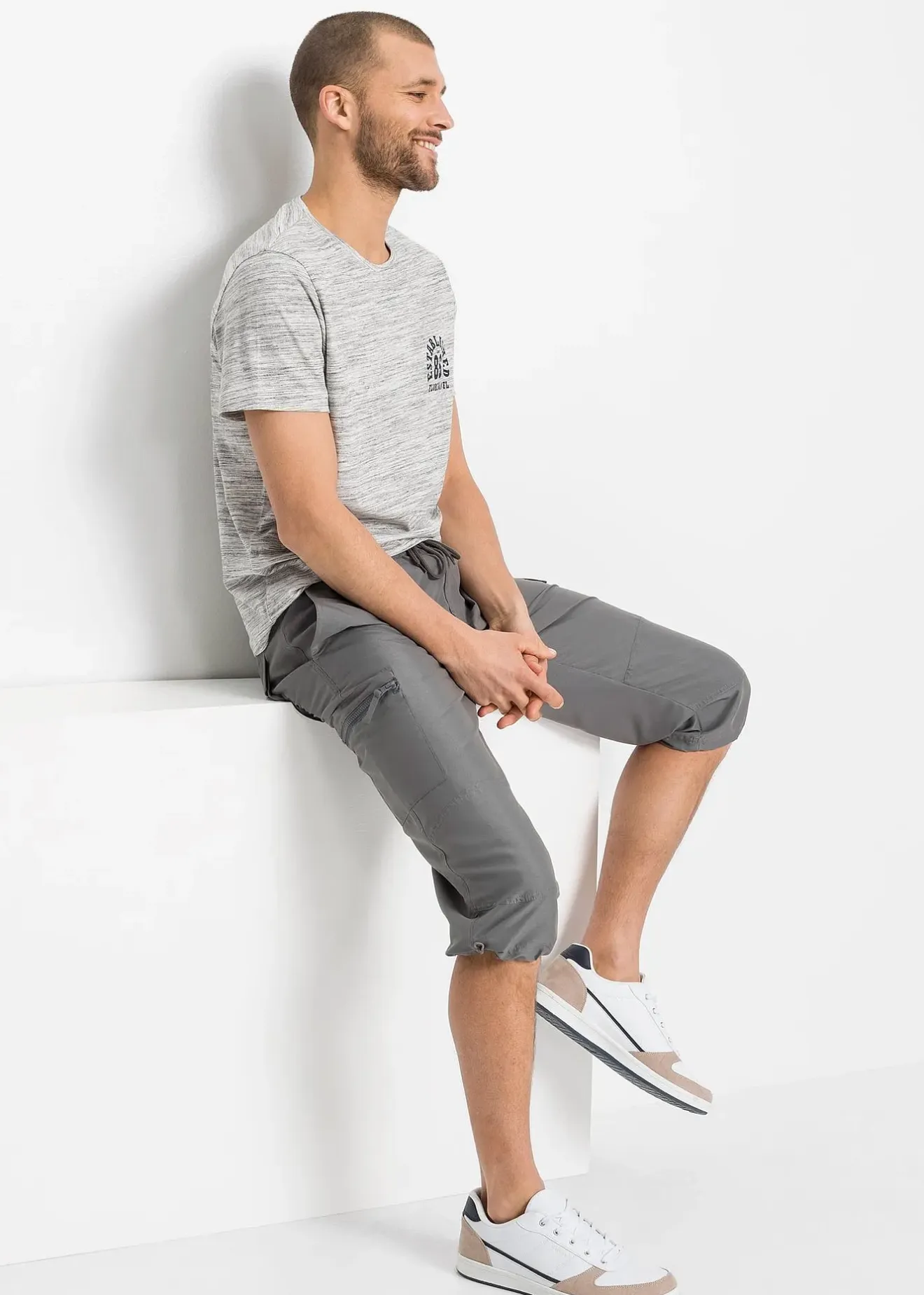 bonprix Pantalon 3/4 en microfibre, regular|Homme Pantalons