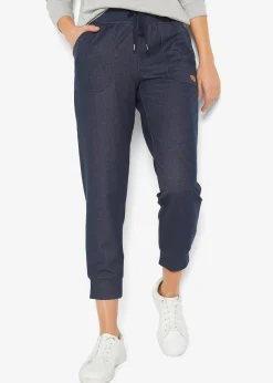 bonprix Pantalon 7/8 en molleton aspect jean|Femme Sweats|Pantalons