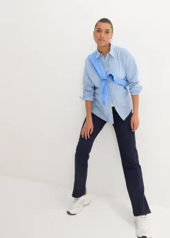 bonprix Pantalon à enfiler avec taille confortable, Straight|Femme Pantalons