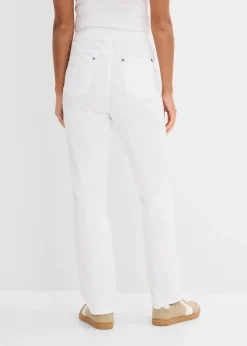 bonprix Pantalon à enfiler avec taille confortable, Straight|Femme Pantalons