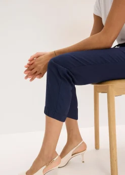 bonprix Pantalon 7/8 léger en lin et coton|Femme Pantalons