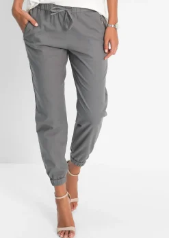 Femme bonprix Pantalons|Pantalon 7/8 léger en lin et coton
