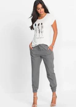 Femme bonprix Pantalons|Pantalon 7/8 léger en lin et coton