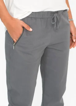 Femme bonprix Pantalons|Pantalon 7/8 léger en lin et coton