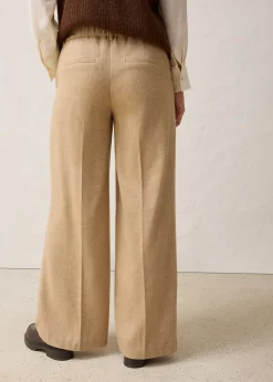 bonprix Pantalon à motif chevrons, laine majoritaire|Femme Premium|Pantalons