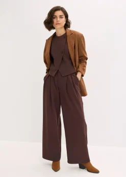 bonprix Pantalon à pinces avec taille élastiquée|Femme Pantalons