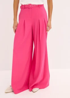 bonprix Pantalon à pinces avec ceinture (ens. 2 pces)|Femme Pantalons