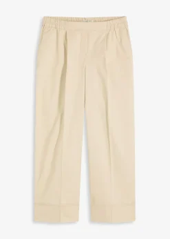 bonprix Pantalon à pinces en coton extensible|Femme Pantalons