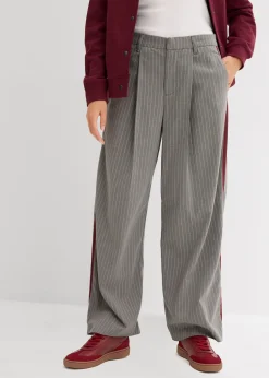 Femme bonprix Pantalons|Pantalon à pinces et galon contrastant
