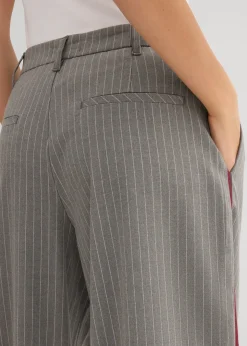 Femme bonprix Pantalons|Pantalon à pinces et galon contrastant