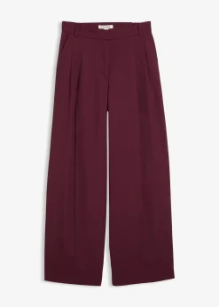 bonprix Pantalon à pinces, taille élastiquée et fente|Femme Pantalons