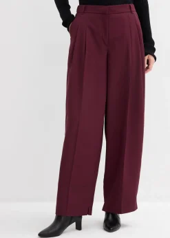 bonprix Pantalon à pinces, taille élastiquée et fente|Femme Pantalons