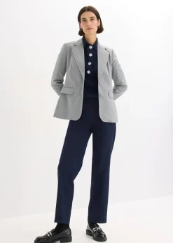 Femme bonprix Pantalons|Pantalon à revers et taille élastiquée