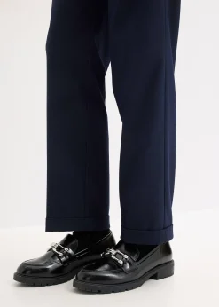 Femme bonprix Pantalons|Pantalon à revers et taille élastiquée