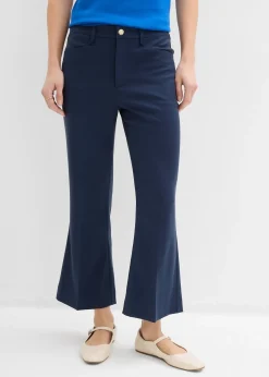 bonprix Pantalon 7/8 évasé avec bouton décoratif|Femme Pantalons