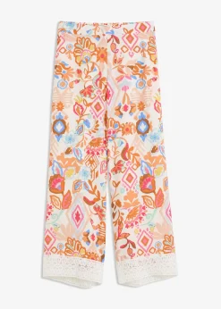 Femme bonprix Pantalons|Pantalon avec bordure dentelle