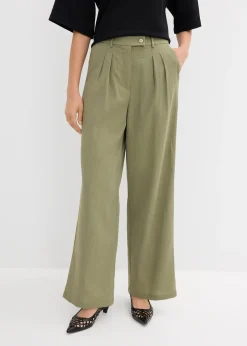 bonprix Pantalon avec bouton décoratif|Femme Pantalons